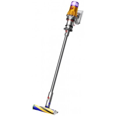 Пилосос DYSON безпровідний V12 Detect Slim Absolute, 150 аВт, конт пил -0,35л, автон. робота до 60хв, вага-2,2кг, сірий-фіолетовий-помаранчевий, ДС394167-01