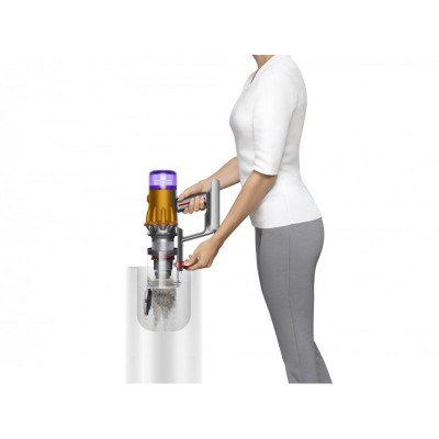 Пилосос DYSON безпровідний V12 Detect Slim Absolute, 150 аВт, конт пил -0,35л, автон. робота до 60хв, вага-2,2кг, сірий-фіолетовий-помаранчевий, ДС394167-01