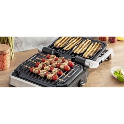 Гриль Tefal прижимний OptiGrill 4in1 Inox, 2100Вт, темп. режимів-4, з`ємні пластини, метал