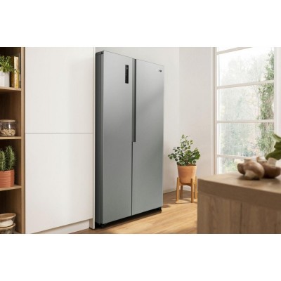 Холодильник SBS Gorenje, 179х62х91см, 2 двері, 347(197)л, А+, NF+, Інв., Зона св-ті, Зовн. Диспл, нерж