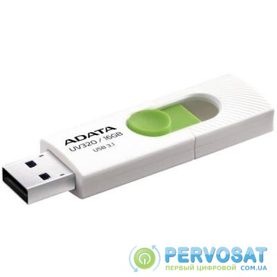 USB флеш накопитель ADATA 16GB UV320 White/Green USB 3.1 (AUV320-16G-RWHGN)