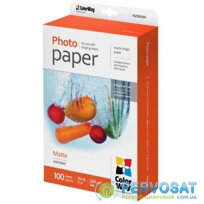Бумага ColorWay 10x15, 220г, matte, 100л (PM2201004R)
