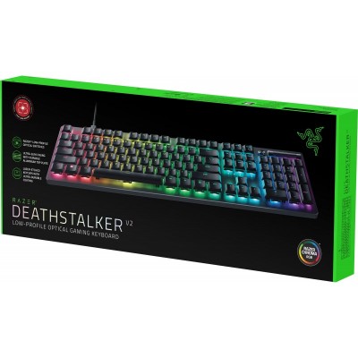 Клавіатура механічна Razer DeathStalker V2 105key, Red Switch, USB-A, EN/RU, RGB, чорний