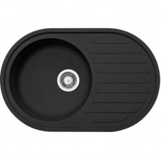 Мийка кухонна Franke RONDA фраграніт, овал, з крилом, 770х500х205мм, чаша - 1, врізна, онікс