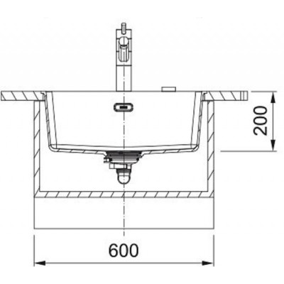 Мийка кухонна Franke Maris, фраграніт, прямокутник, без крила, 553х433х200мм, чаша - 1, універсальна, MRG 110-52, чорний матовий (+вентиль)