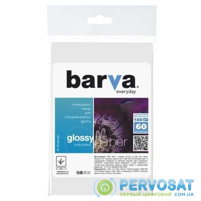 Бумага BARVA 10x15 Everyday 180г Glossy 60с (IP-CE180-287)