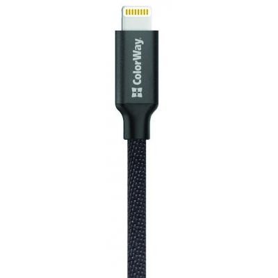 Дата кабель USB 2.0 AM to Lightning 1.0m black ColorWay (CW-CBUL004-BK)