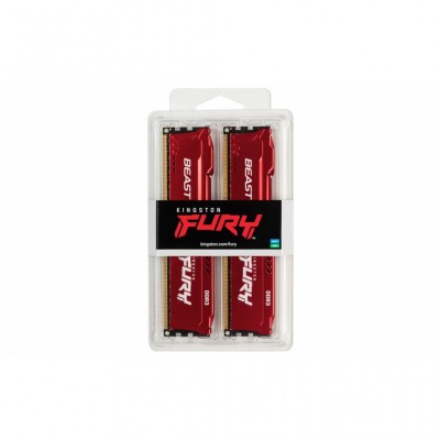 Модуль памяти для компьютера DDR3 16GB (2x8GB) 1600 MHz Fury Beast Red Kingston Fury (ex.HyperX) (KF316C10BRK2/16)