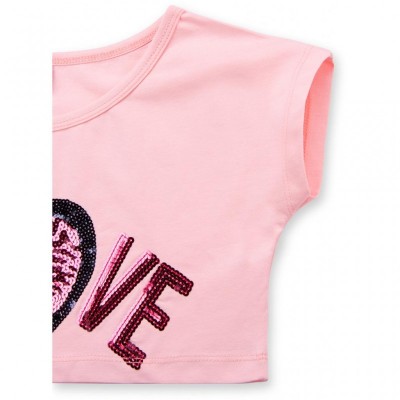 Набір дитячого одягу Breeze "LOVE" з паєток (9007-116G-beige)