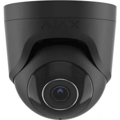 IP-Камера дротова Ajax TurretCam, 5мп, 2.8мм, Poe, True WDR, IP 65, ІЧ 35м, аудіо, кут огляду 100° до 110°, купольна, чорна