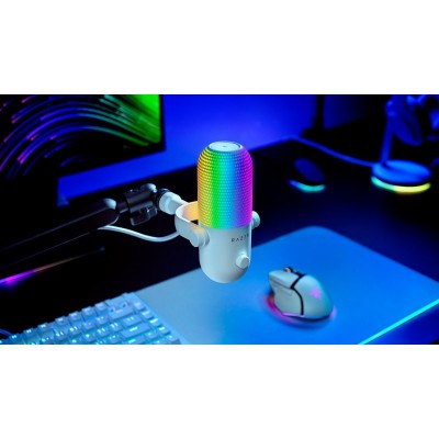 Мікрофон геймінговий Razer Seiren V3 Chroma, Uni, RGB, USB-A, 2м, білий