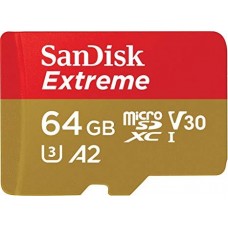 Карта пам'ятi SanDisk 64GB microSDXC C10 UHS-I U3 R160/W60MB/s Extreme V30 + SD Карта пам'ятi SanDisk 64GB microSDXC C10 UHS-I U3 R160/W60MB/s Extreme V30 + SD