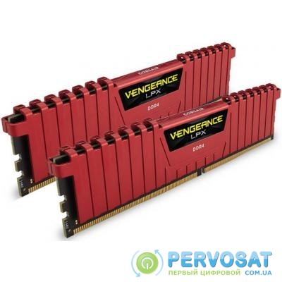 Модуль памяти для компьютера DDR4 32GB (2x16GB) 3200 MHz Vengeance LPX Red CORSAIR (CMK32GX4M2B3200C16R)