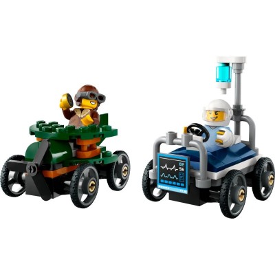 Конструктор LEGO City «Літак проти лікарняного ліжка» Набір для перегонів