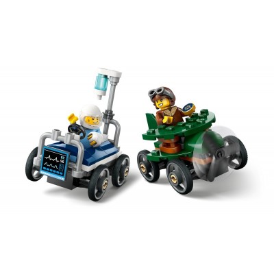 Конструктор LEGO City «Літак проти лікарняного ліжка» Набір для перегонів