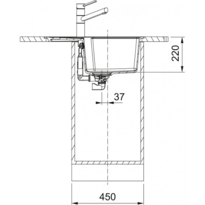 Мийка кухонна Franke Urban, фраграніт, прямокутник, з крилом, 620х500х220мм, чаша - 1, врізна, оборотна, UBG 611-62, чорний матовий