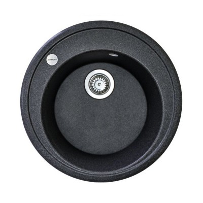 Набір кухонна Adamant Sun, штучний камінь, кругла, без крила, 510x200мм, чаша - 1, врізна, графіт + змішувач