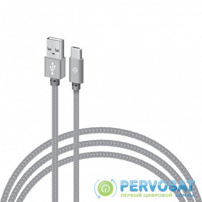 Дата кабель USB 2.0 AM to Type-C 2.0m CBGNYT2 grey Intaleo (1283126489143)