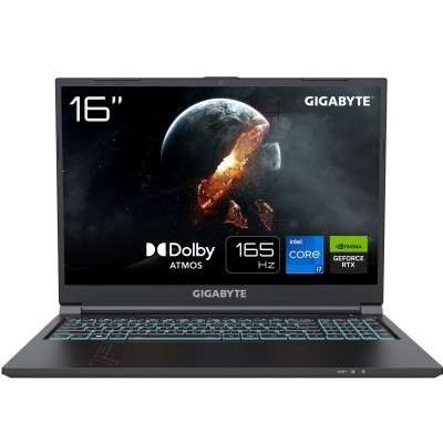 Ноутбук Gigabyte G6 16.0 FHD+ 165Hz, Intel i5-13500H, 16GB, F512GB, NVD4050-6, DOS, чорний