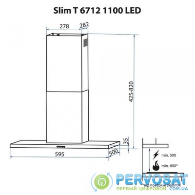Вытяжка кухонная MINOLA Slim T 6712 I 1100 LED