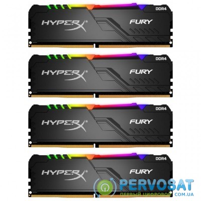 Модуль памяти для компьютера DDR4 128GB (4x32GB) 3200 MHz HyperX Fury RGB HyperX (Kingston Fury) (HX432C16FB3AK4/128)