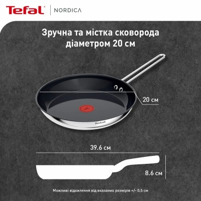 Сковорода Tefal Nordica, 20см, нержавіюча сталь