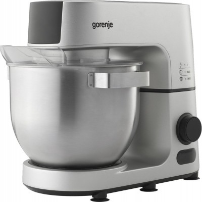 Кухонна машина Gorenje 1500Вт, дисплей, чаша-метал, корпус-метал+пластік, насадок-7, сріблястий