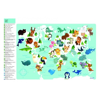 Магнітний набір Janod Карта світу з тваринами
