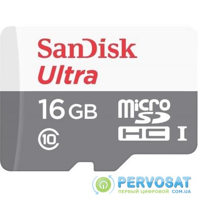 Карта памяти SANDISK 16GB Miсro-SDHC Class 10 UHS-I Ultra (SDSQUNS-016G-GN3MN)