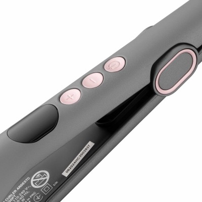 Плойка для завивки волосся Ardesto Pink Touch, 55Вт, 100-200C, кераміка, сірий+рожевий