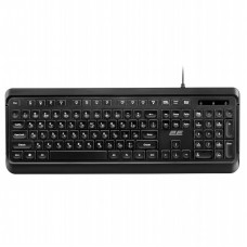 Клавіатура мембранна 2E KS120 104key, USB-A, EN/UK, White LED, чорний