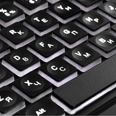 Клавіатура мембранна 2E KS120 104key, USB-A, EN/UK, White LED, чорний Клавіатура мембранна 2E KS120 104key, USB-A, EN/UK, White LED, чорний