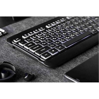 Клавіатура мембранна 2E KS120 104key, USB-A, EN/UK, White LED, чорний Клавіатура мембранна 2E KS120 104key, USB-A, EN/UK, White LED, чорний