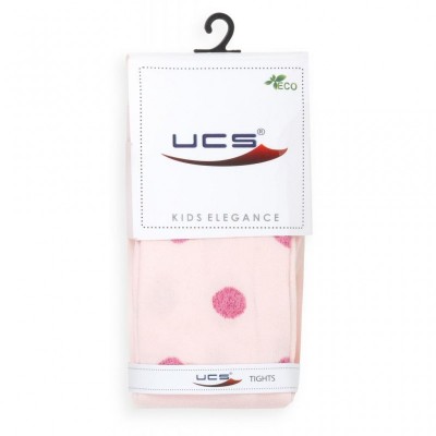Колготки UCS SOCKS в горошок з люрексу (M0C0301-2051-11G-pink)
