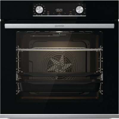 Духова шафа Gorenje електрична, 77л, A+, дисплей, ф-я без додавання жиру, чорний