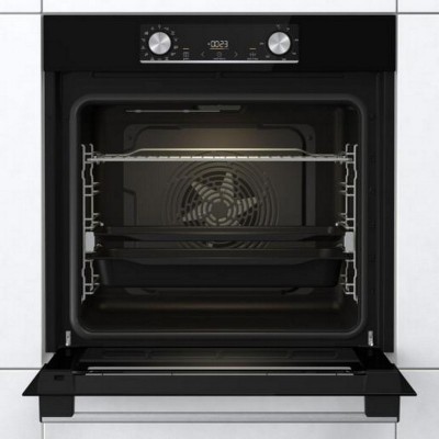Духова шафа Gorenje електрична, 77л, A+, дисплей, ф-я без додавання жиру, чорний