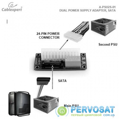 Адаптер Cablexpert Dual power supply adapter SATA (A-PSU2S-01)
