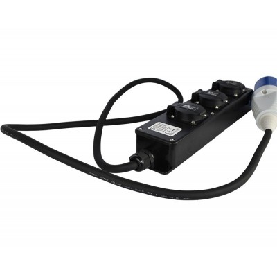 Подовжувач-адаптер мережевий Konner&Sohnen KS EX1.5M-3S, 1.5м, 3xТипF, 16A, чорний