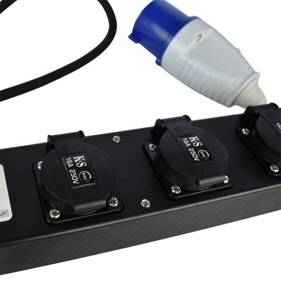 Подовжувач-адаптер мережевий Konner&Sohnen KS EX1.5M-3S, 1.5м, 3xТипF, 16A, чорний