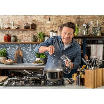 Сковорода Tefal Jamie Oliver Kitchen Essential, 24см, покриття Titanium 2Х, індукція, Thermo-Spot, нерж.сталь.