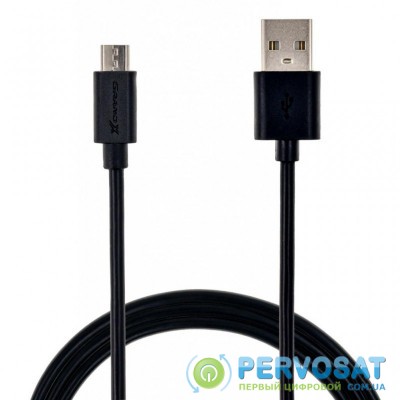 Дата кабель USB 2.0 AM to Micro 5P 1.5m black Grand-X (PM015B)