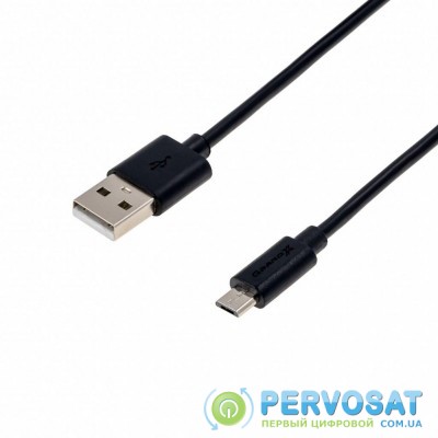 Дата кабель USB 2.0 AM to Micro 5P 1.5m black Grand-X (PM015B)