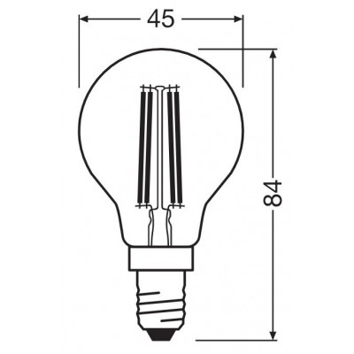 Лампа OSRAM LED E14 3.4Вт 4000K 470Лм P45 філаментна
