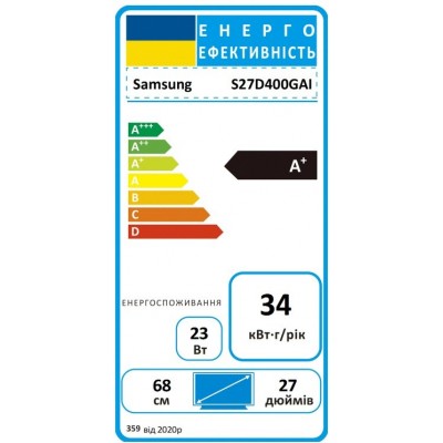 Монітор Samsung 27" S27D400 2*HDMI, DP, USB, IPS, 100Hz