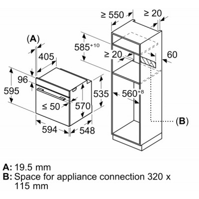 Духова шафа Bosch електрична, 66л, A, конвекція, чорний