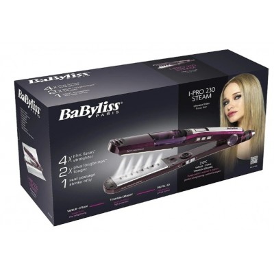 Щипці для волосся Babyliss ST395E, іонізація, з паром, фіолетовий