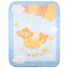 Дитяча ковдра Luvena Fortuna блакитне з малюнком тварин (H9270) Дитяча ковдра Luvena Fortuna блакитне з малюнком тварин (H9270)