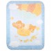 Детское одеяло Luvena Fortuna голубое с рисунком животных (H9270)