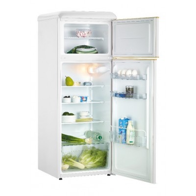 Холодильник Snaige з верхн. мороз., 147.5x56х63, холод.відд.-166л, мороз.відд.-46л, 2дв., A++, ST, retro, білий-мідь
