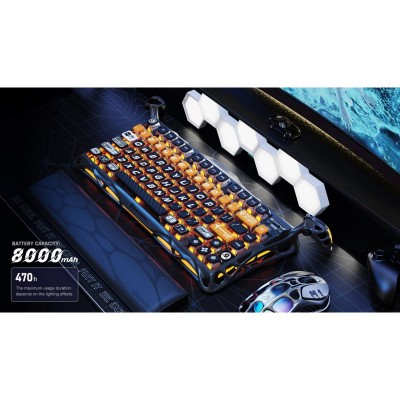 Клавіатура механічна GravaStar Mercury K1 Pro 80keys, GravaStar x Kailh Speedy Mint, BT/WL/USB, CyberFlare